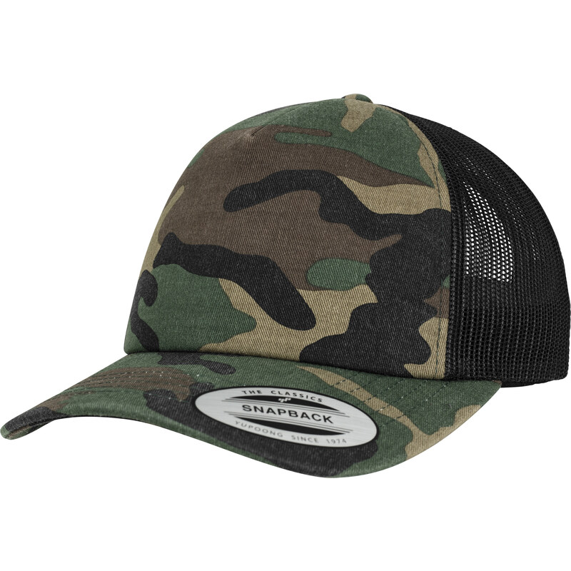 Flexfit Camo Trucker Čepice woodcamo/blk