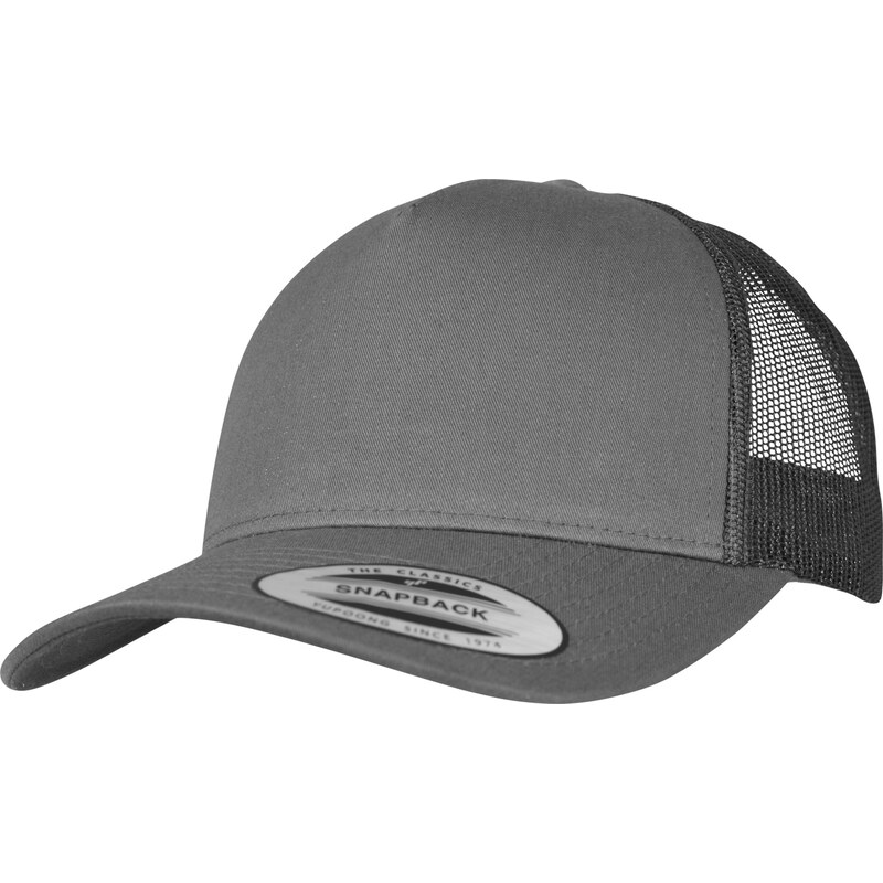 Flexfit 5-panelový Retro Trucker Cap dřevěné uhlí