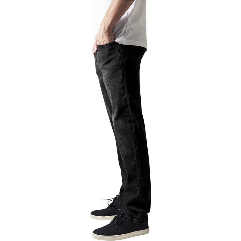 UC Men Strečové džínové kalhoty černé seprané