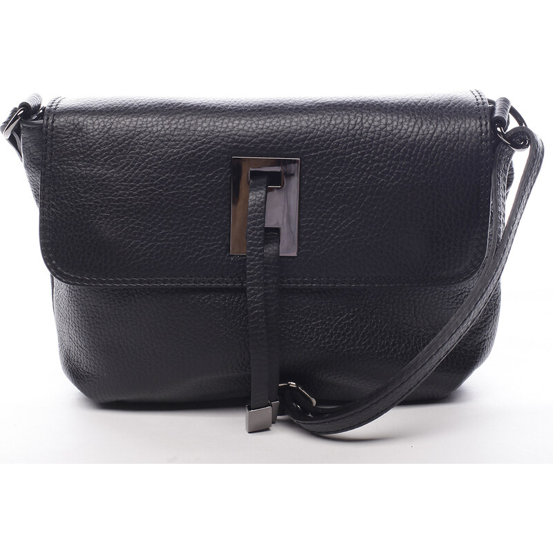 Delami Vera Pelle Módní malá dámská kožená crossbody Victorien černá 41926356
