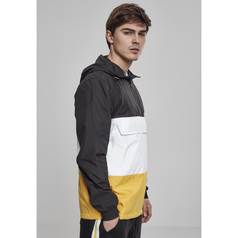 UC Men Bunda Color Block Pull Over Blk/chromeyellow/wht