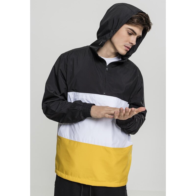 UC Men Bunda Color Block Pull Over Blk/chromeyellow/wht