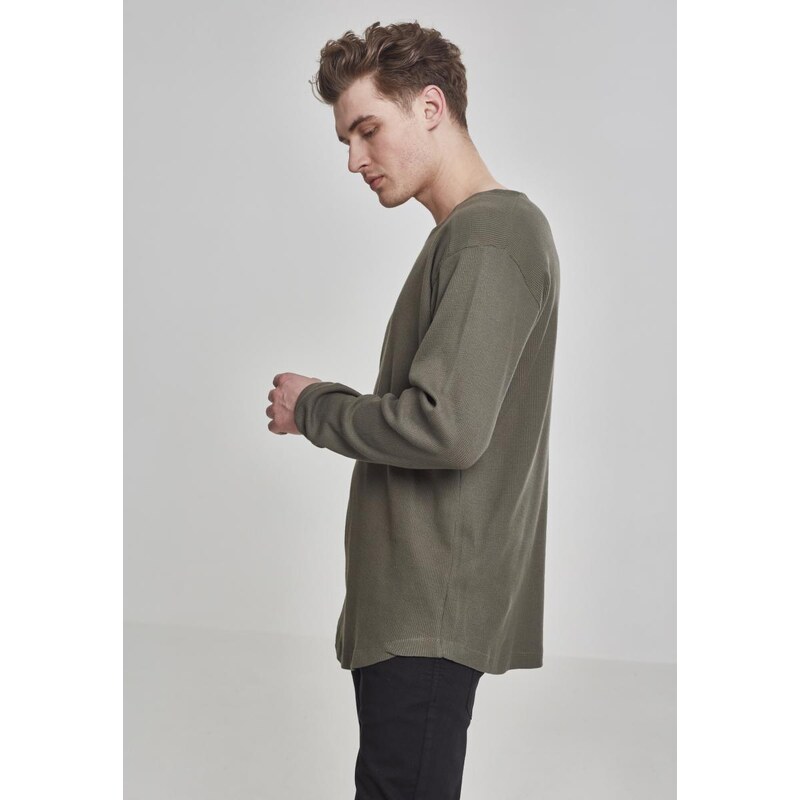 Urban Classics Long Shaped Waffle L/S Tee olive