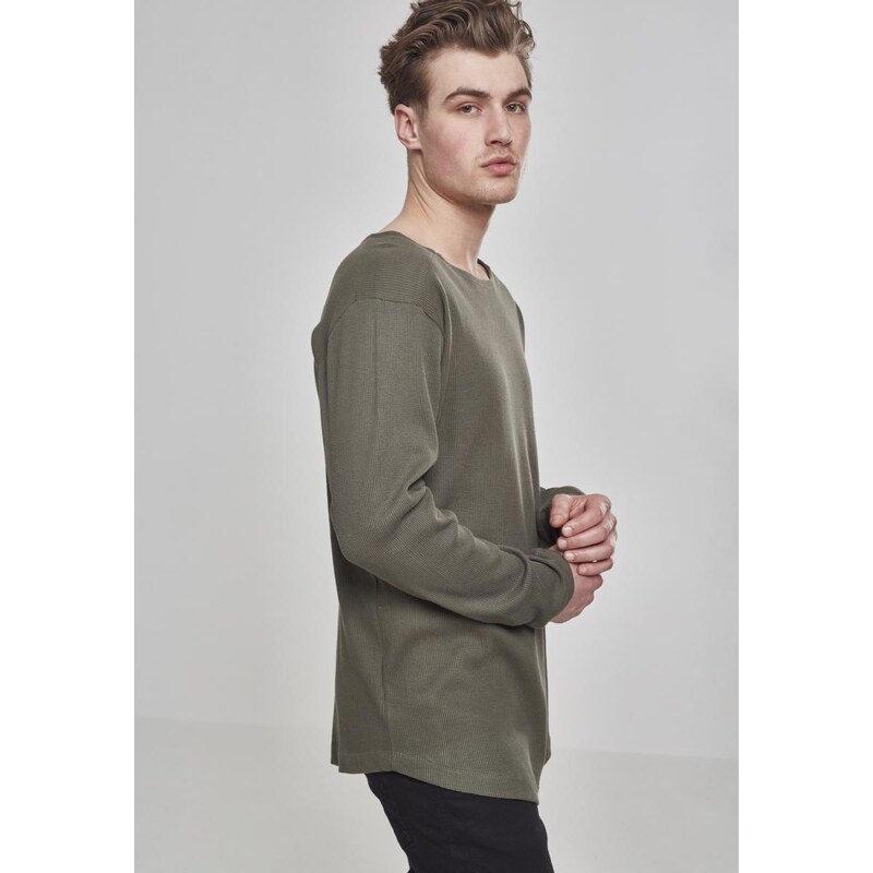 Urban Classics Long Shaped Waffle L/S Tee olive