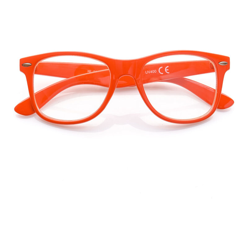 Sunmania Oranžové čiré imidžové brýle Wayfarer 114968167