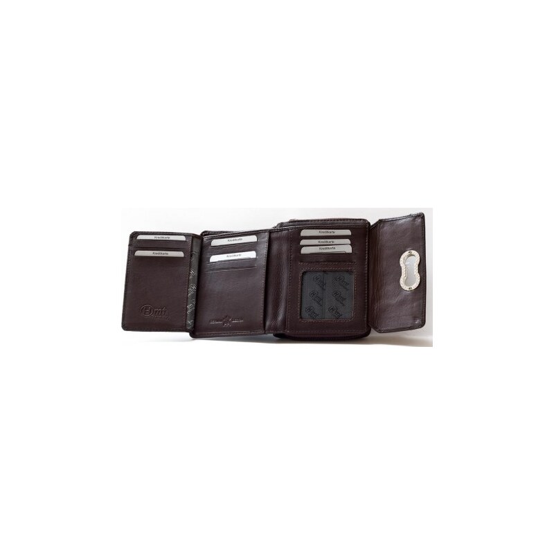 Tmavě hnědá kožená peněženka HMT FLW