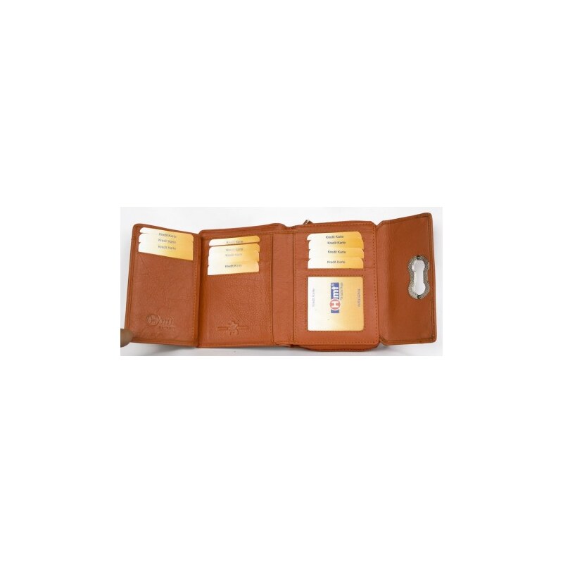 Oranžová kvalitní kožená peněženka HMT FLW