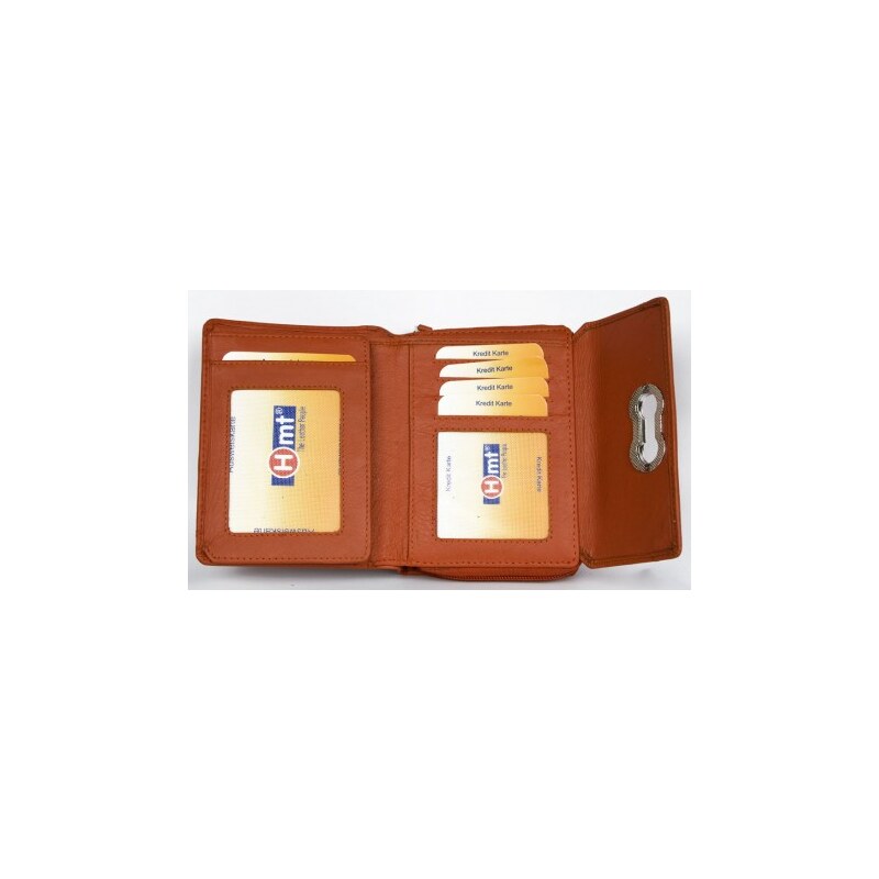 Oranžová kvalitní kožená peněženka HMT FLW