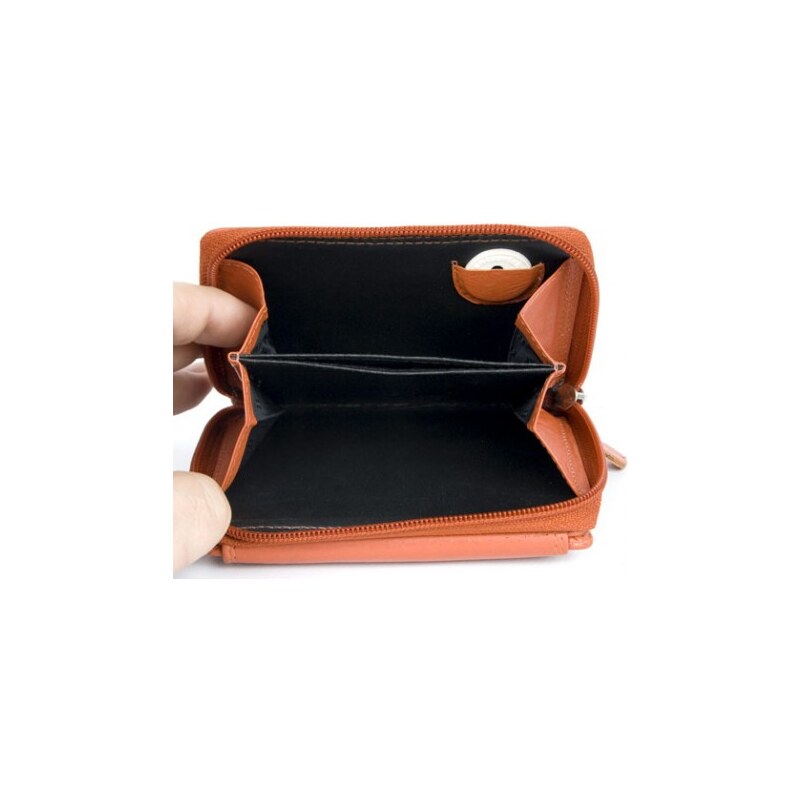 Oranžová kožená peněženka Kabana FLW