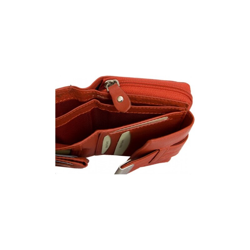 Červená kožená peněženka z měkké příjemné kůže FLW