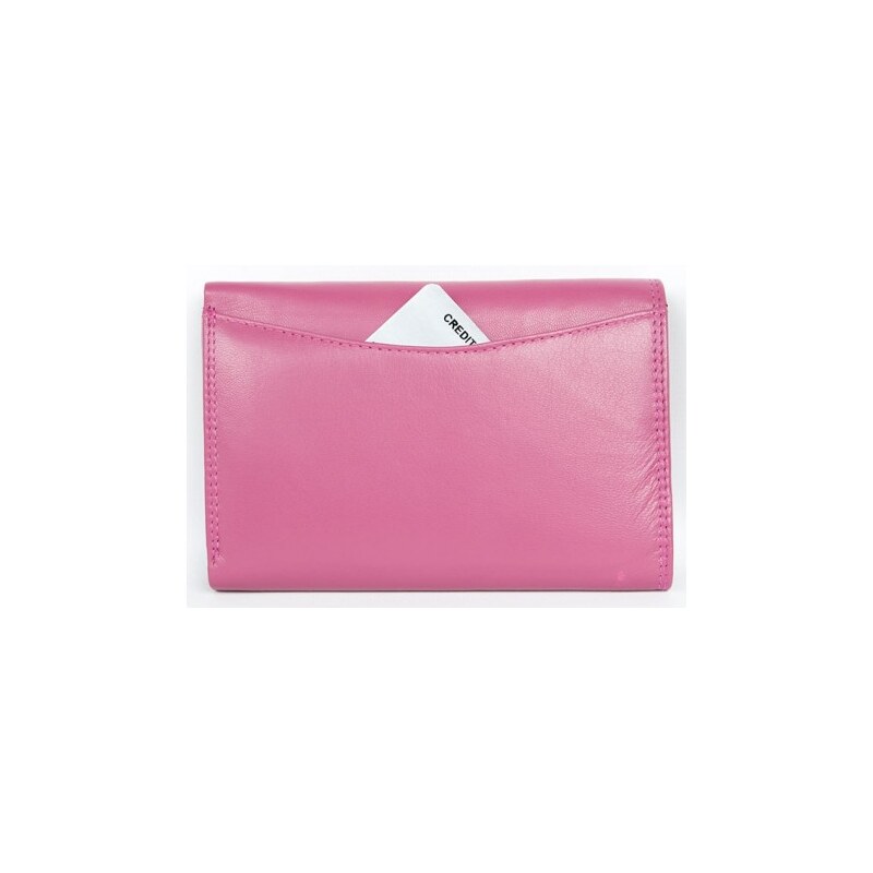 Růžová kožená peněženka Corsi z měkké kůže FLW