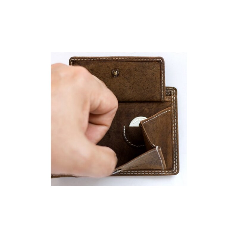 Pánská celokožená maličká kapesní peněženka z přírodní kůže FLW