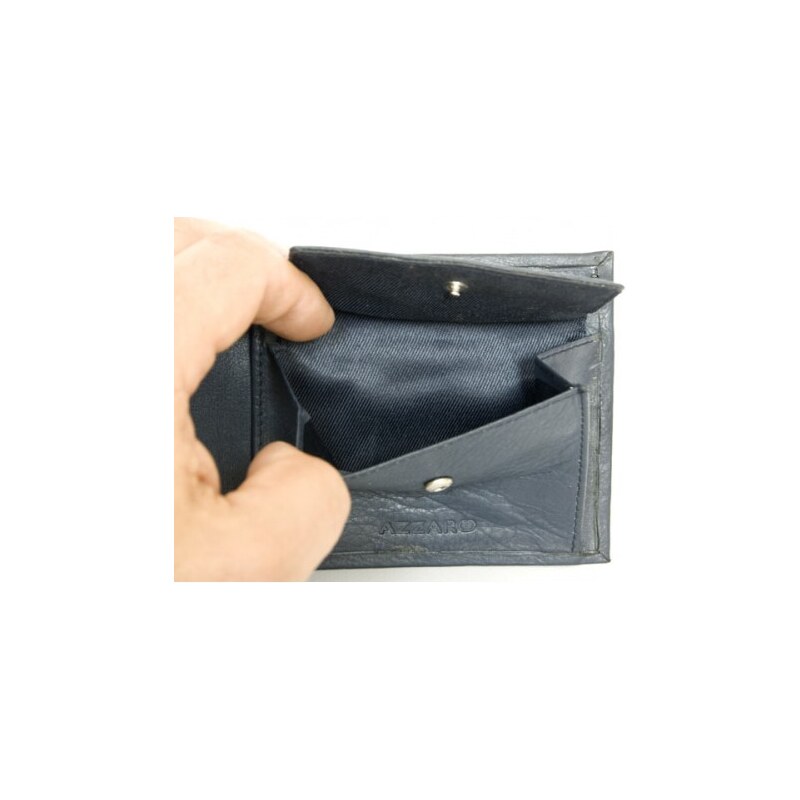 Kožená šedomodrá peněženka Azzaro z příjemné měkké kůže FLW