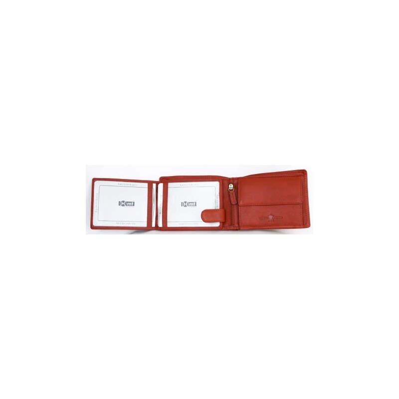 Klasická červená pánská kožená peněženka HMT FLW