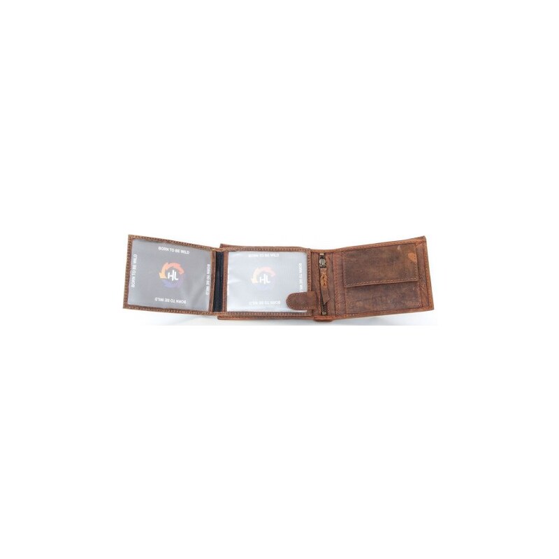 Kožená peněženka z přírodní pevné kůže bez značek a nápisů FLW