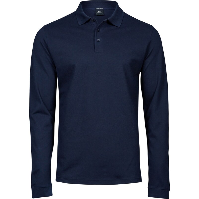 Pánské elastické polo piqué dlouhý rukáv Tee Jays