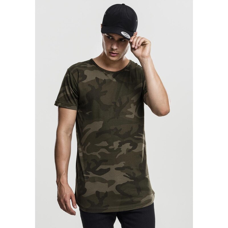 UC Men Camo Shaped Long Tee olivové camo