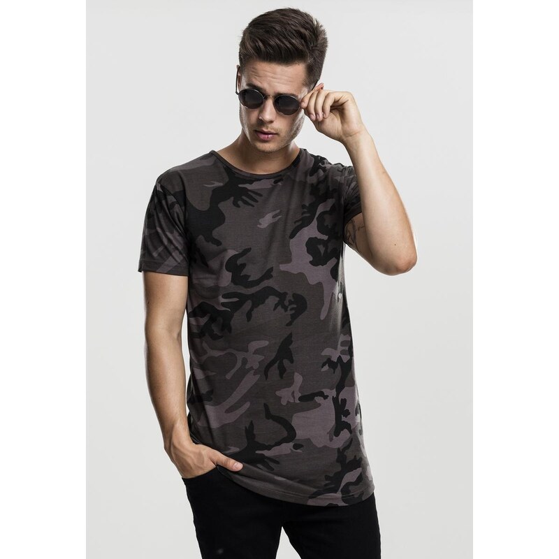 UC Men Camo Shaped Long Tee tmavé maskování