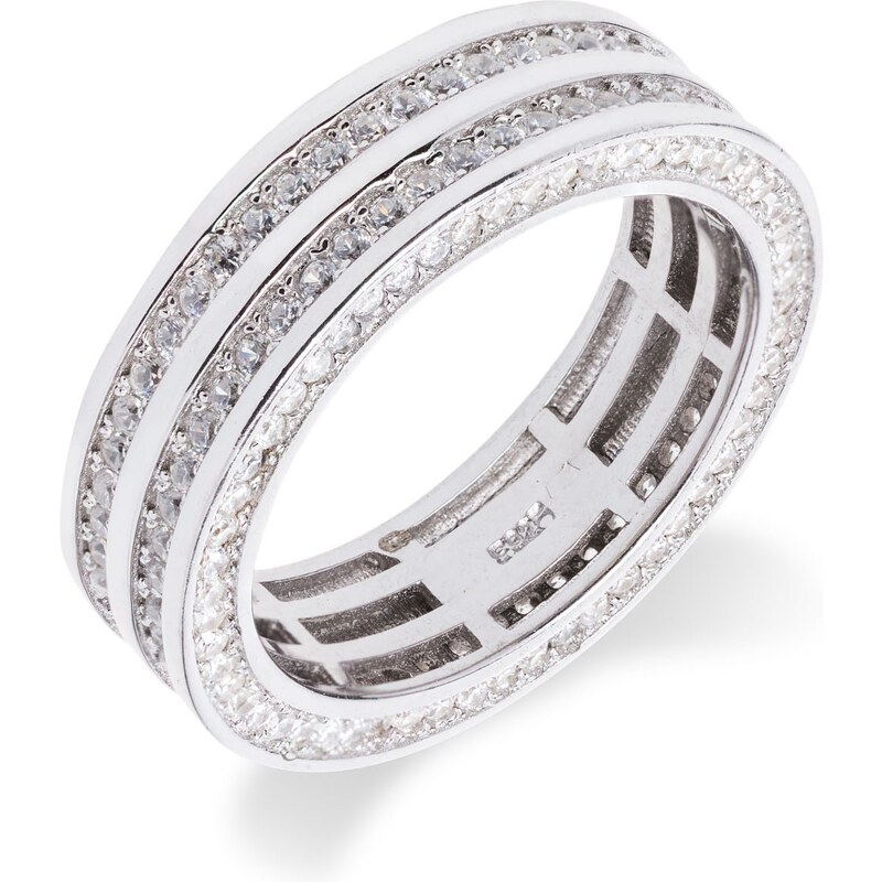 Luxusní stříbrný prsten s desítkami zirkonů - Meucci SS54R