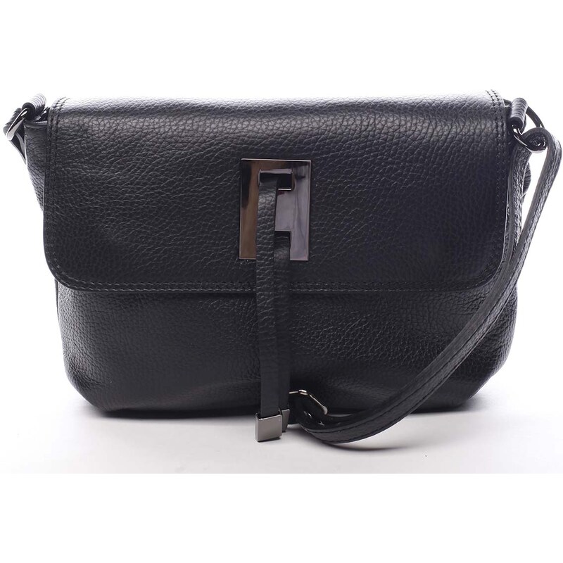 Dámská kožená crossbody kabelka černá - ItalY Porta černá 59217293