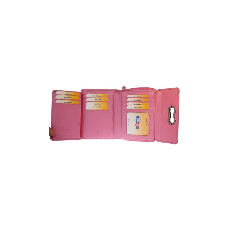 Světle růžová kvalitní kožená peněženka HMT FLW