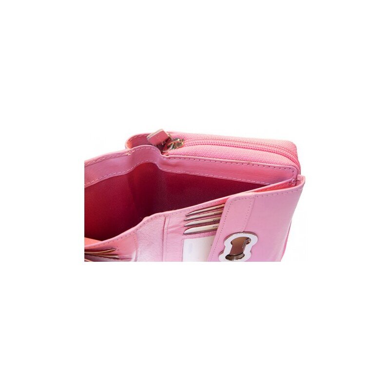 Světle růžová kvalitní kožená peněženka HMT FLW
