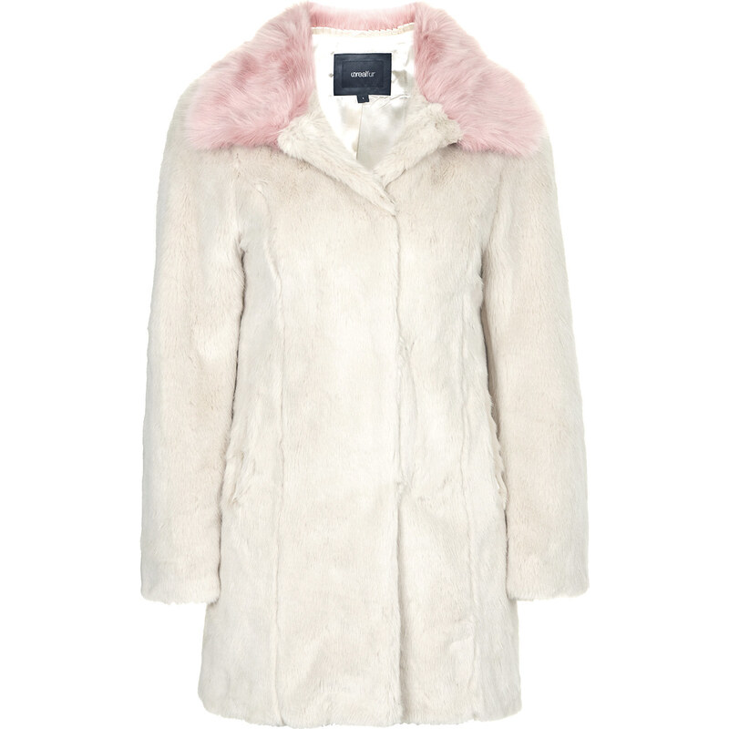 Topshop Candy Blossom Faux Fur Coat by Unreal Fur