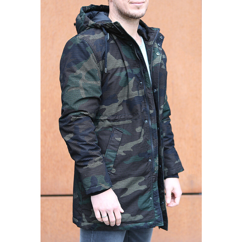 Bunda Brandit Grid-Camo Parka - woodland, S