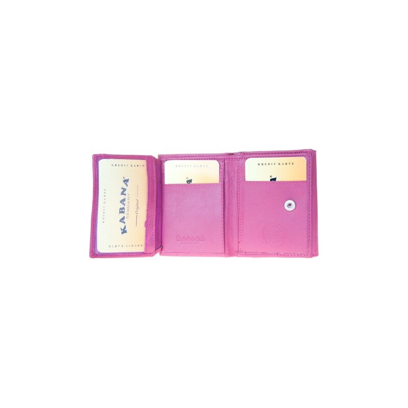 Růžová kapesní malá kožená peněženka Kabana FLW