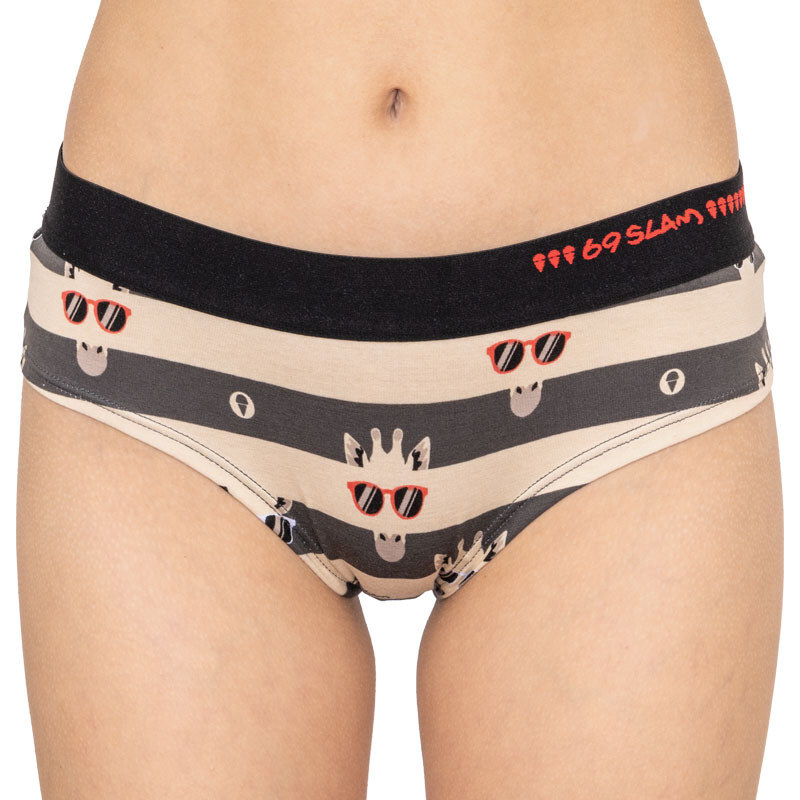 Dámské kalhotky 69SLAM boxer bamboo giraffe stripes
