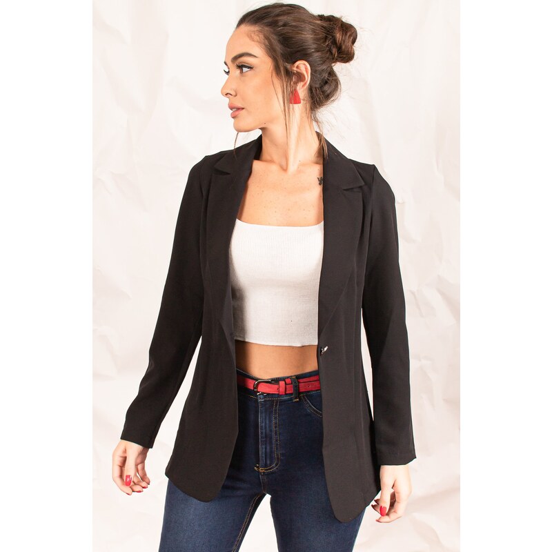 armonika Women's Black One-Button Jacket