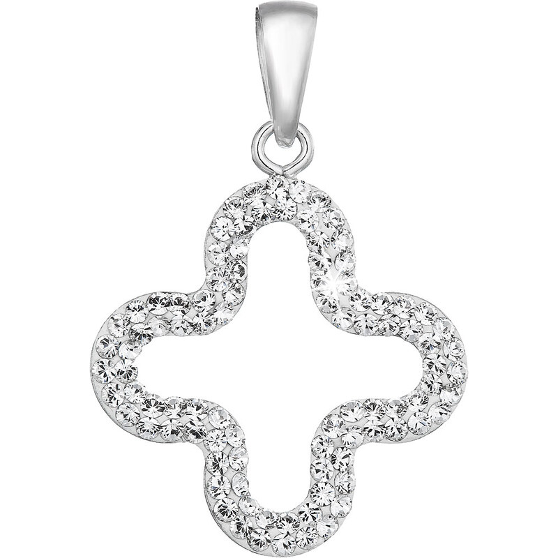 Stříbrný přívěsek s krystaly Swarovski v bílé barvě 74071.1