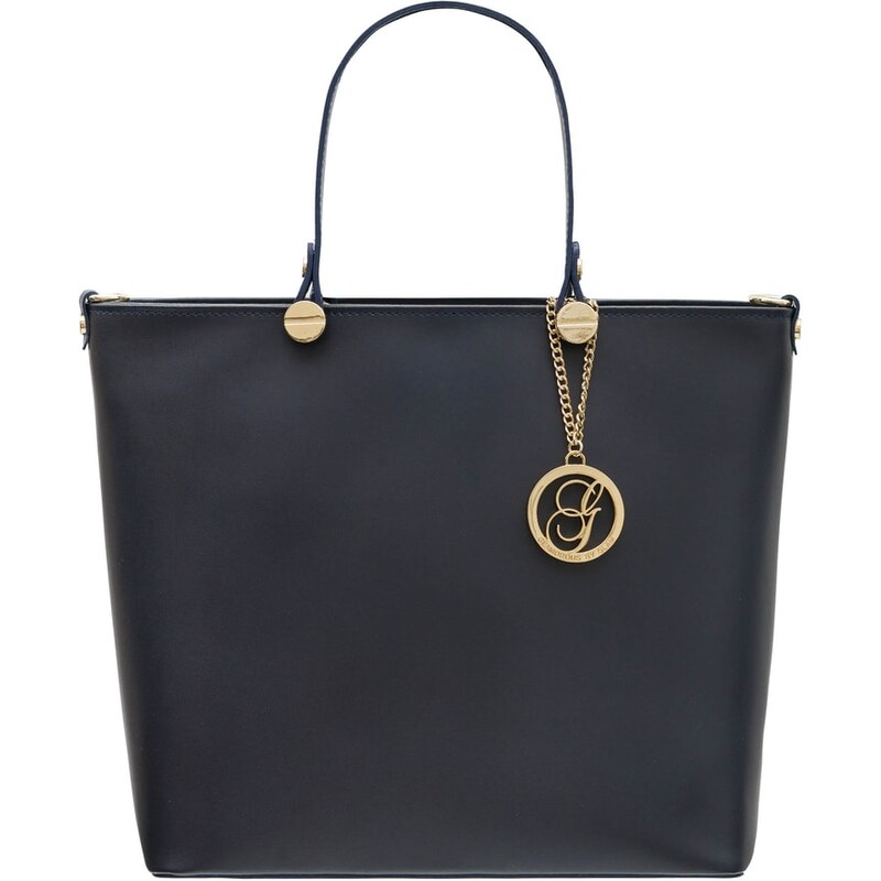 Glamorous by GLAM Kožená kabelka do ruky se zlatým kováním - temně 42249614