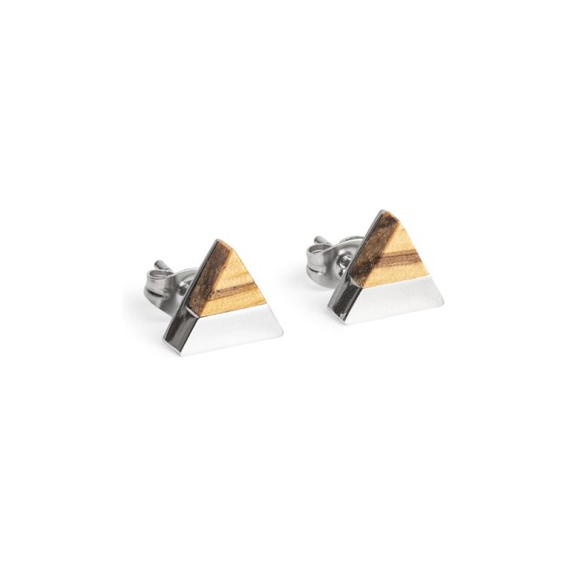 BeWooden Náušnice s dřevěným detailem Lini Earrings Triangle