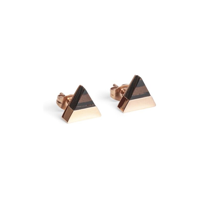 BeWooden Náušnice s dřevěným detailem Rose Earrings Triangle