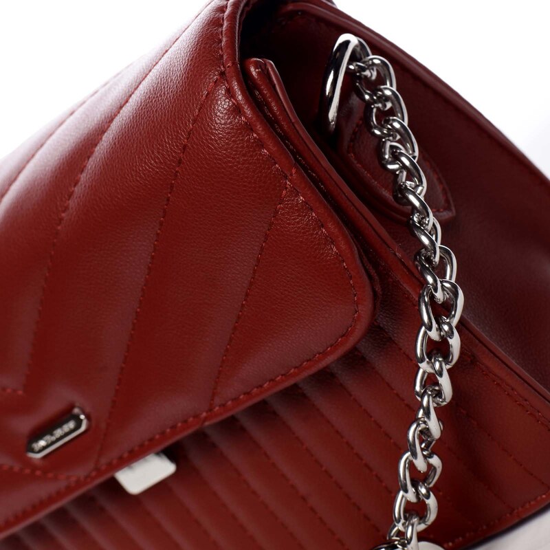 David Jones Dámská koženková crossbody s prošíváním Jessica červená