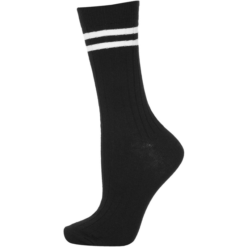 Topshop Black 2 Stripe Shin Socks