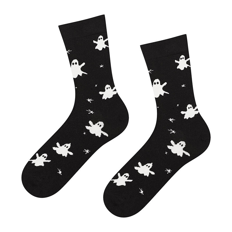 SOXO Černo-bílé ponožky Ghosts
