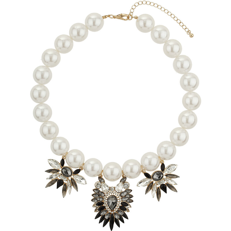 Topshop Navette Stone and Pearl Collar