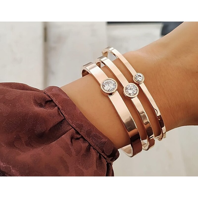 Bangles.cz Náramek chirurgická ocel Spot rose gold