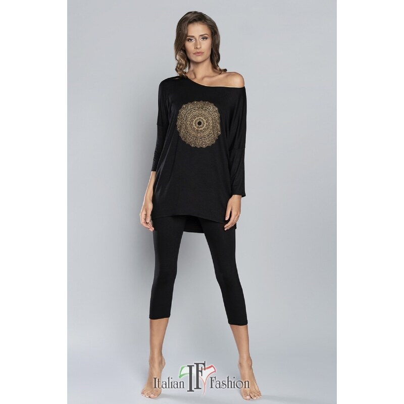 Dámské pyžamo Italian Fashion Mandala 3/4 black