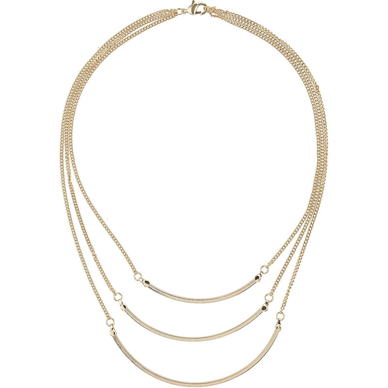 Topshop Gold Layered Tube Necklace