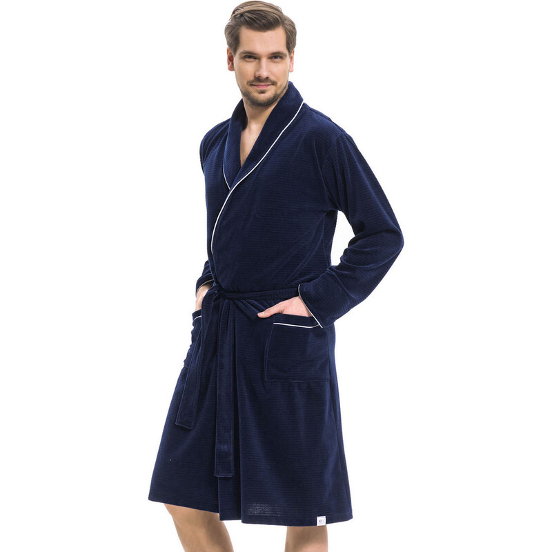 Doctor Nap Man's Dressing Gown SMS.6063 Navy Blue