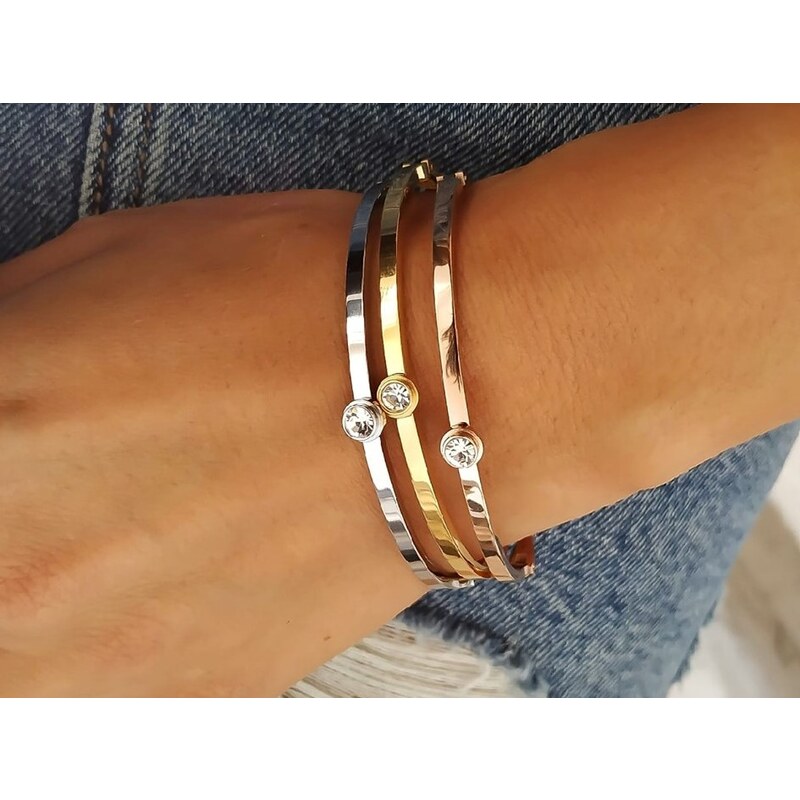 Bangles.cz Náramek chirurgická ocel Spot rose gold