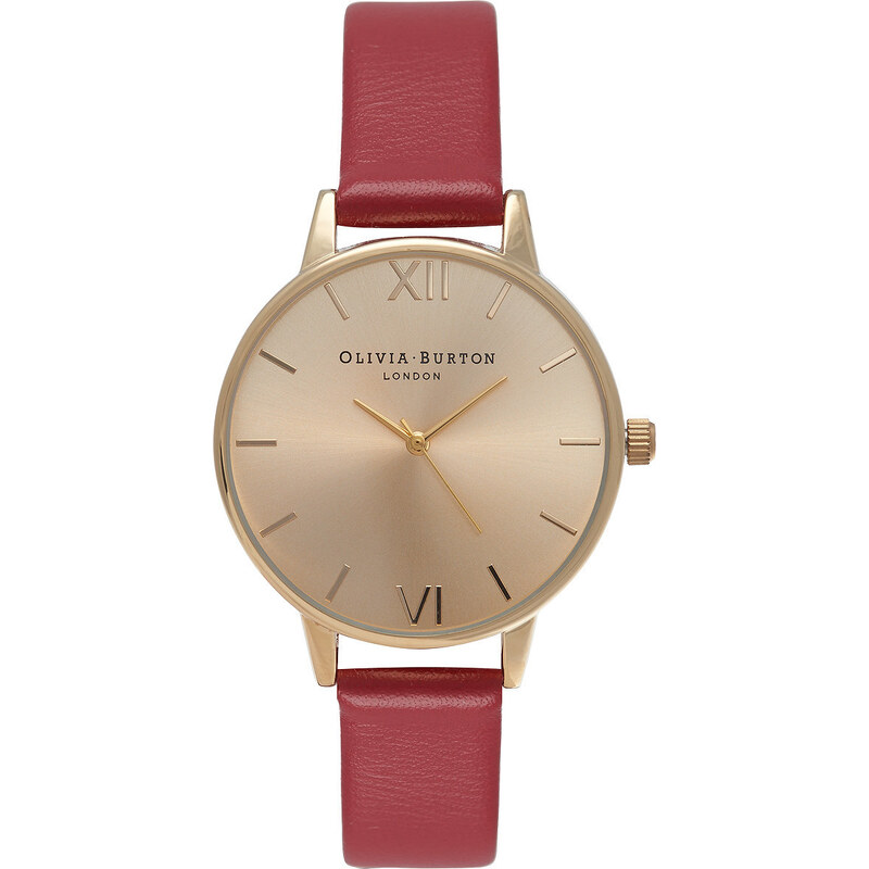 Topshop **Olivia Burton Midi Dial Red and Gold Watch