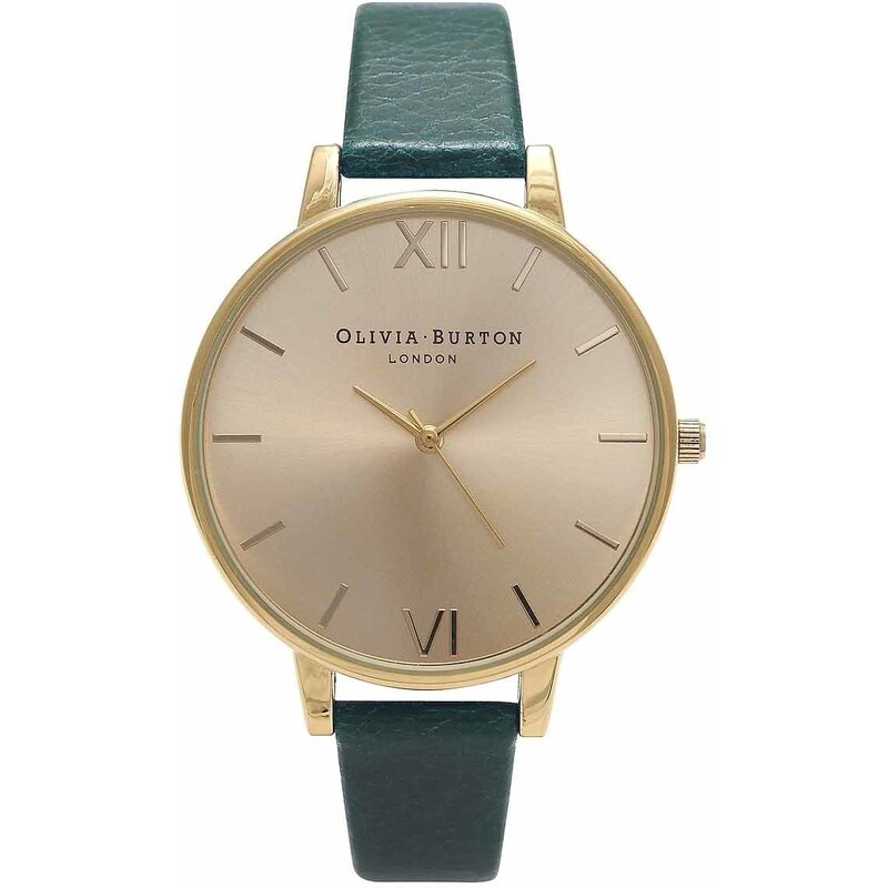 Topshop **Olivia Burton Big Dial Forest Green and Gold Watch