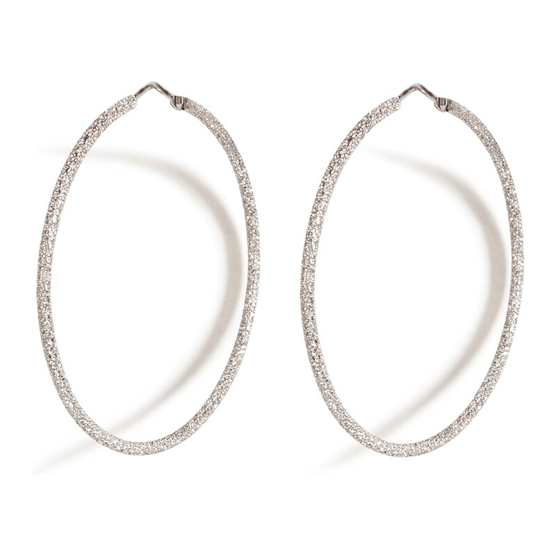 Carolina Bucci 18K White Gold Mirador Sparkly Hoop Earrings