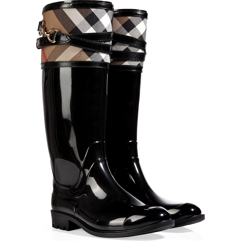 Burberry Shoes & Accessories Rubber Boots with Check Trim