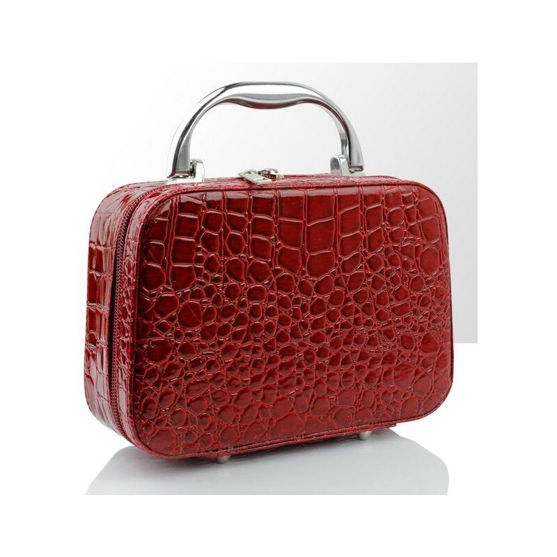 BMD kosmetický kufřík malý červený krokodýl BMD F23655-3
