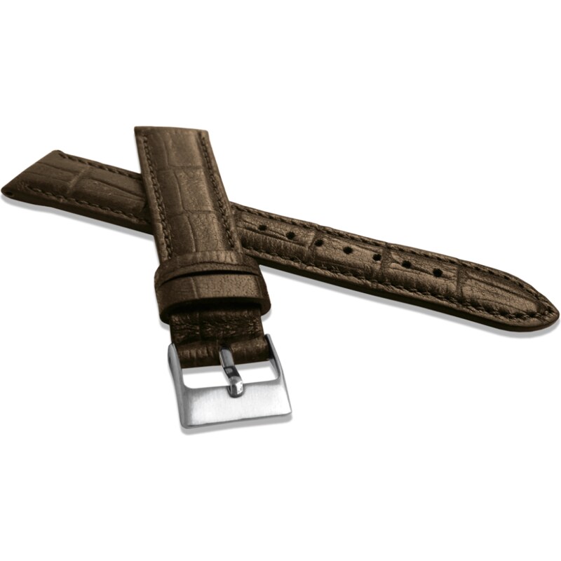 EVTERINKA.CZ Metalický hnědý řemínek LAVVU CROCO METALLIC z